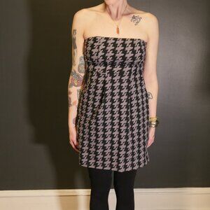 Silence + Noise Strapless Houndstooth Dress